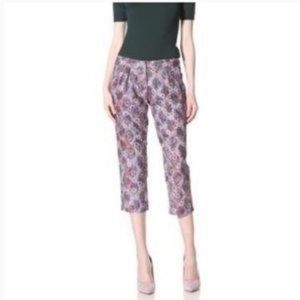 Gregory Parkinson Floral Lace Pleated Cropped Pant